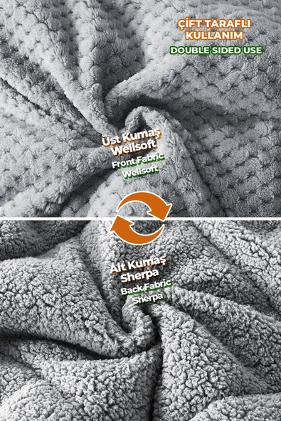 Ultra Yumuşak Çift Taraflı Wellsoft Peluş Yorgan Çift Kişilik (BATTANİYE/NEVRESİM) 200x220 Si - 3