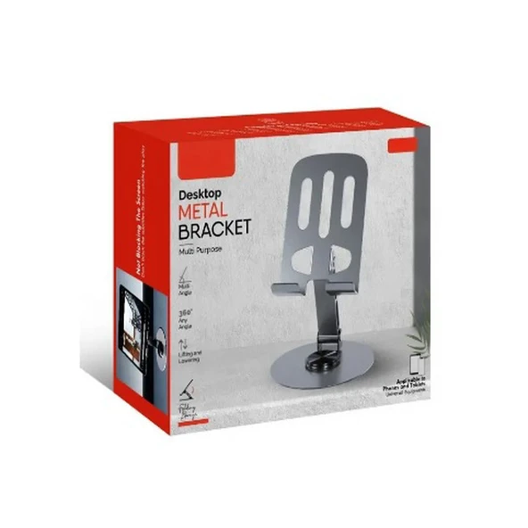 Katlanabilir ve Ayarlanabilir Metal Telefon Tutucu Stand 360 derece Dönebilen Tablet Standı - 7