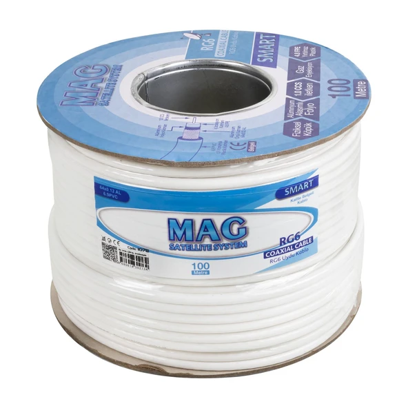 Mag RG6 U4 64 Tel Smart Anten Kablosu 100 Metre