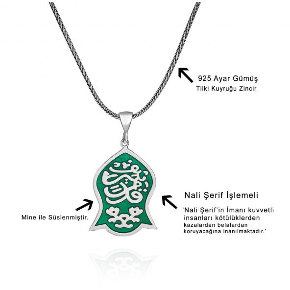 Nal-ı Şerif Nalı Şerife 60 cm 925 Gümüş Kolye - Resim 2
