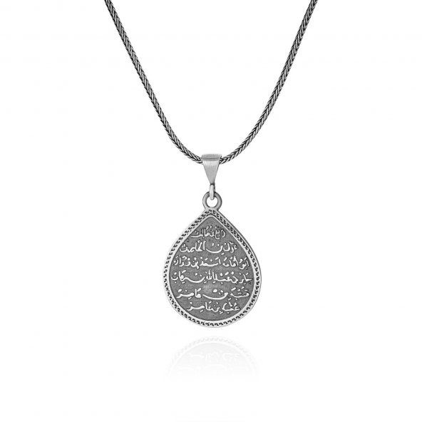 Kıtmır Duası ve Nazar Ayeti 60 cm 925 Gümüş Kolye - 2