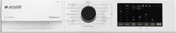 Arçelik 9100 DMX 1000 Devir 9 KG Çamaşır Makinesi - 5