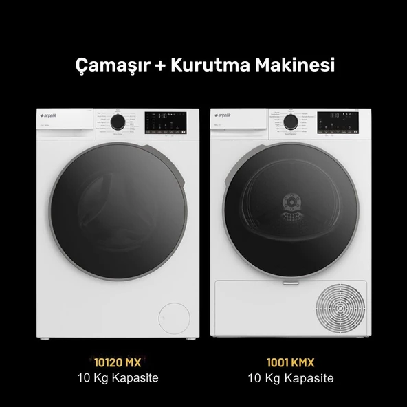 Arçelik 10120 Mx 10 Kg Çamaşır Makinesi - 1001 Kmx Kurutma Makinesi ürün görseli 1