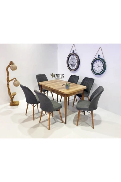 Kaktüs Avm 6 Kişilik Açılır Masa Sandalye Takımı Mutfak Masası Takımı Salon Masası Yemek Masası Masa Takımı ürün görseli