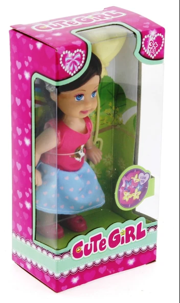 Cute Girl Sarı Balonlu Kumral Mini Bebek ürün görseli