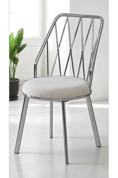 Kaktüs Avm 2 Adet Yıldız Demir-metal Tel Sandalye Cafe Restaurant Vs Babyface Kumaş ürün görseli