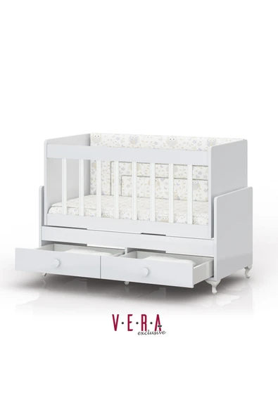 Kaktüs Avm Anne Yanı Sallanır Bebek Beşiği, Mavi Uyku Setli, Yataklı, Çekmeceli 60 x 120 - 3