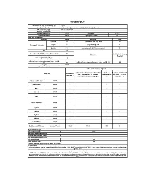 Arçelik 2175 JEB E 260 L Çekmeceli Dikey Derin Dondurucu - 8