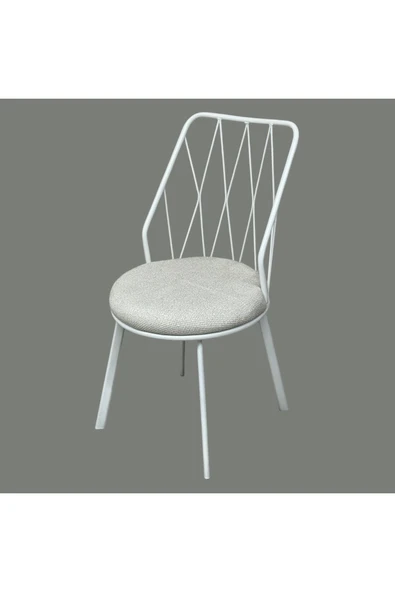 Kaktüs Avm Beyaz Yıldız Metal Tel Sandalye Mutfak Cafe Sandalyesi ürün görseli