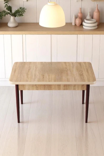 Kaktüs Avm Elena Serisi Beyaz 70 x 110 Mdf Ahşap Ayaklı Kaliteli Sabit Yemek Masası ürün görseli