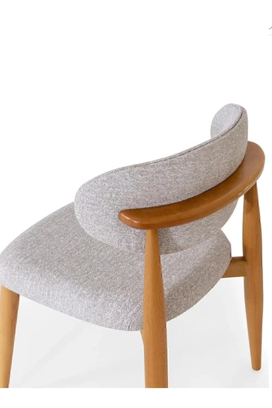 Kaktüs Avm Ahşap Sandalye Ahşap Mutfak Sandalyesi Salon Sandalyesi Silinebilir Kumaş Yemek Masası Sandalyesi - Resim 2