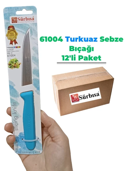 Sürbisa 61004 Sebze Bıçağı Turkuaz 1 Koli (12 adet) - 1