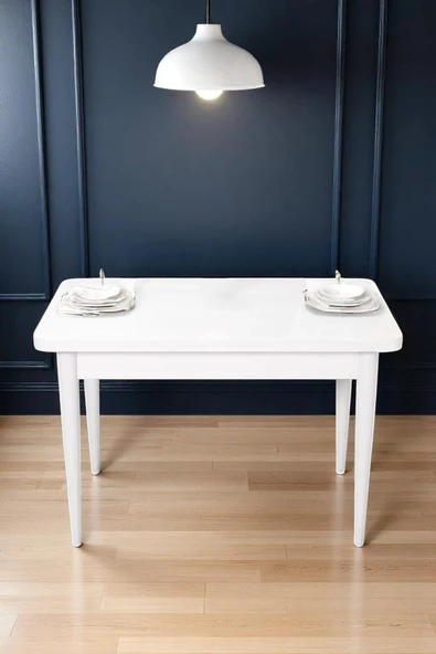 Kaktüs Avm Tina Serisi Beyaz 70 x 110 Suntalam Ahşap Ayaklı Kaliteli Sabit Yemek Masası ürün görseli