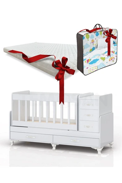 Kaktüs Avm Uyku Setli, Yataklı, Mdf Korkuluklu, Anne Yanı, Çekmeceli, Büyüyen, Karyola Olabilen, Sallanır Beşik ürün görseli