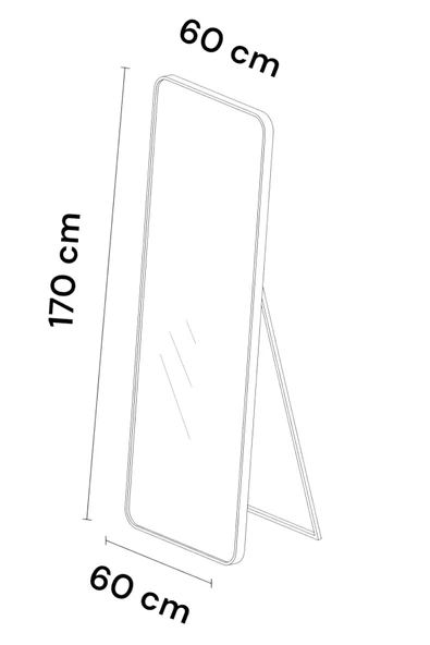 Kaktüs Avm Raven Oval Kesim Modern Metal Ayaklı Boy Aynası 170 x 60 - 4