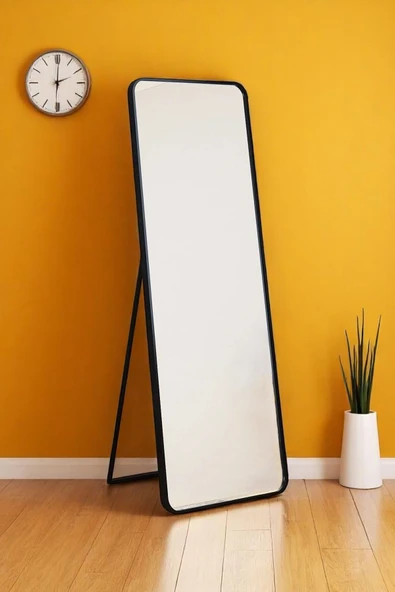 Kaktüs Avm Raven Oval Kesim Modern Metal Ayaklı Boy Aynası 170 x 60 - 1