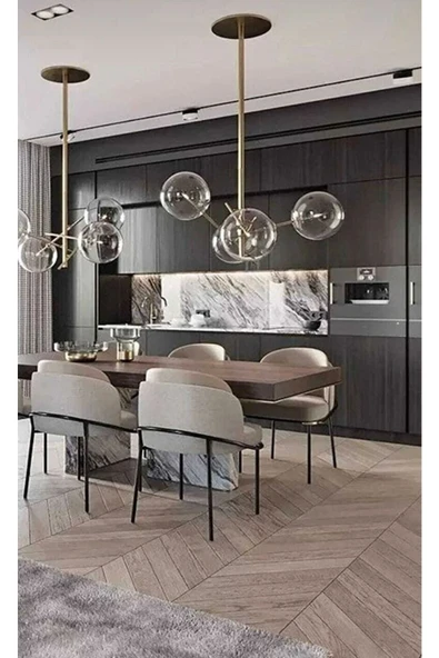 Kaktüs Avm 4'lü Mutfak Sandalyesi Salon Sandalyesi Yemek Odası Sandalyesi Papel Sandalye Ofis Sandalyesi - 1