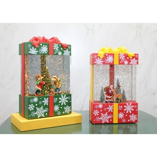 Yılbaşı Temalı Işıklı Müzikli Kar Küresi Hediye Kutusu Tasarımlı ürün görseli