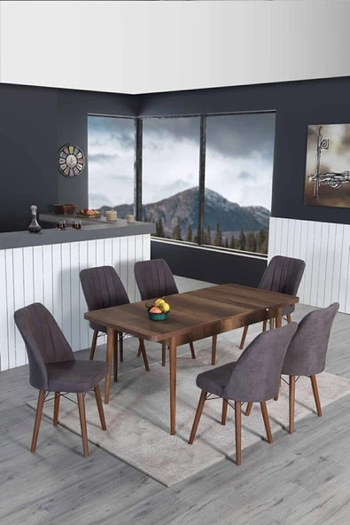 Kaktüs Avm 6 Kişilik Açılır Masa Sandalye Takımı Mutfak Masası Takımı Salon Masası Yemek Masası Masa Takımı ürün görseli