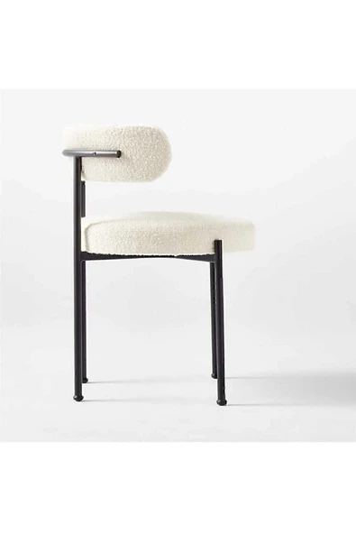 Kaktüs Avm 4 Sandalye 1 Adet 90 Cm Çap Masa Teddy Pufuduk Kumaş Salon Mutfak Balkon - 5