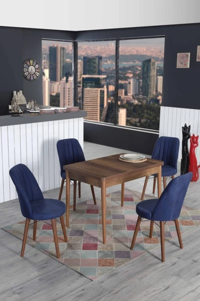 Kaktüs Avm 4 Kişilik Sabit Masa Sandalye Takımı Mutfak Masası 70x110 Masa Takımı ürün görseli