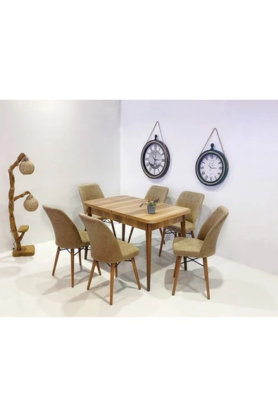Kaktüs Avm 6 Kişilik Açılır Masa Sandalye Takımı Mutfak Masası Takımı Salon Masası Yemek Masası Masa Takımı ürün görseli