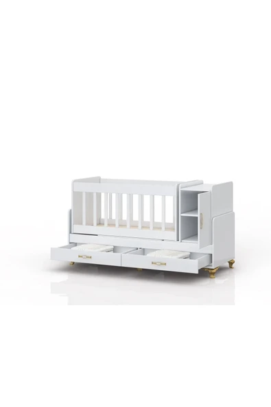 Kaktüs Avm Yataklı, Mdf Korkuluklu, Anne Yanı, Dolaplı, Çekmeceli, Büyüyen, Sallanır Beşik 60 X 120 - 3