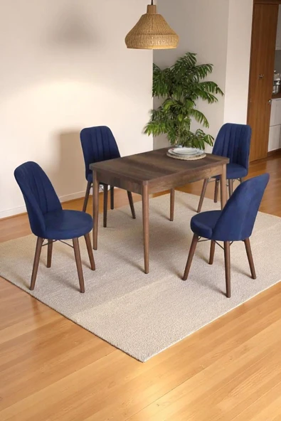 Kaktüs Avm 4 Kişilik Sabit Masa Sandalye Takımı 70x110 Cm Mutfak Masası Takımı Yemek Masası Masa Takımı - 1