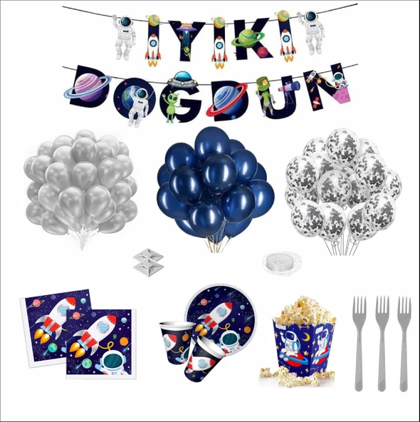 Uzay Temalı 16 Kişilik Mini Set ürün görseli