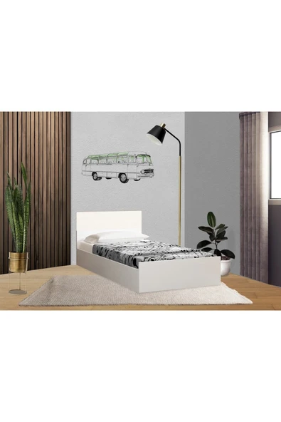 Kaktüs Avm 90 X 190 Yatak Uyumlu | Tek Kişilik Karyola | Yataksız | Beyaz Başlıklı - 2