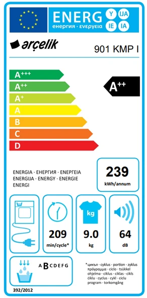 Arçelik 901 KMP I 9 KG Isı Pompalı Çamaşır Kurutma Makinesi - Resim 6