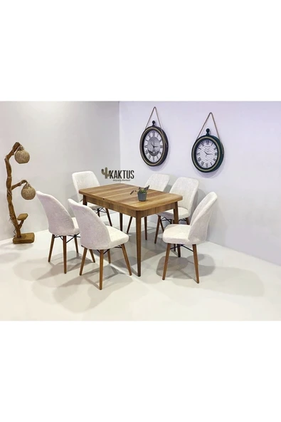 Kaktüs Avm 6 Kişilik Açılır Masa Sandalye Takımı Mutfak Masası Takımı Salon Masası Yemek Masası Masa Takımı ürün görseli