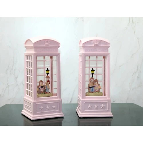 Telefon Kulübeli Kış Masalı Işıklı Müzikli Kar Küresi ürün görseli