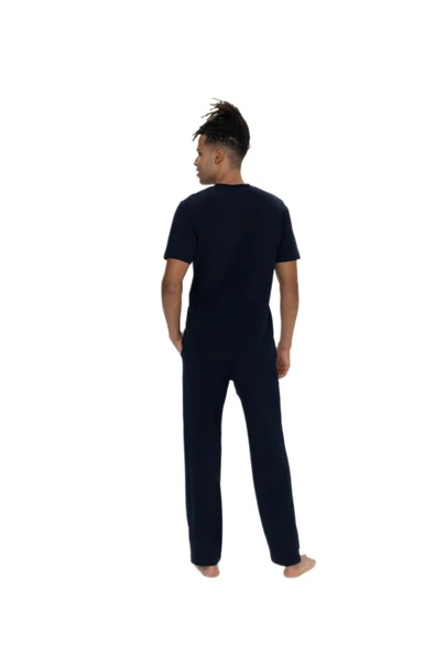 U.S. Polo Assn. Büyük Beden Erkek Lacivert Kısa Kollu Pijama Takım - 4