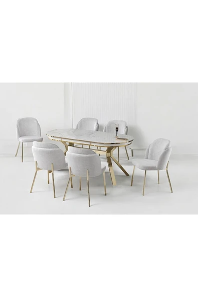 Kaktüs Avm 6'lı Mutfak Sandalyesi Salon Sandalyesi Yemek Odası Sandalyesi Papel Sandalye Baby Face ürün görseli