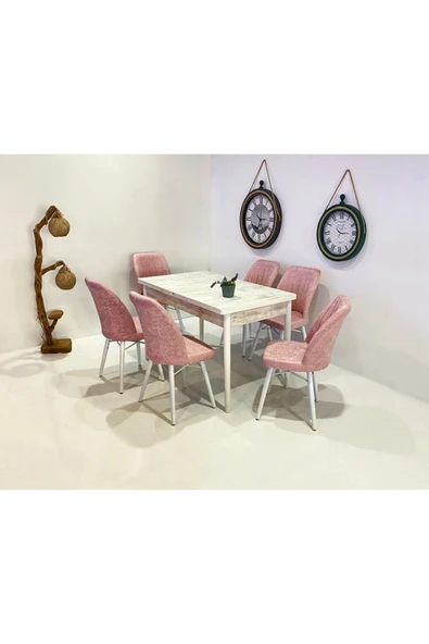 Kaktüs Avm 6 Kişilik Açılır Masa Sandalye Takımı Mutfak Masası Takımı Salon Masası Yemek Masası Masa Takımı ürün görseli