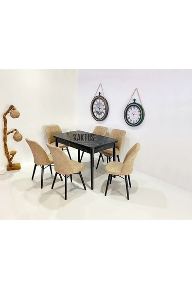 Kaktüs Avm 6 Kişilik Açılır Masa Sandalye Takımı Mutfak Masası ürün görseli
