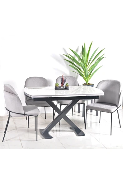 Kaktüs Avm Mutfak Masası Takımı 6 Kişilik Açılır Masa Yemek Masası Mutfak Sandalyesi Masa Sandalye Takımı ürün görseli