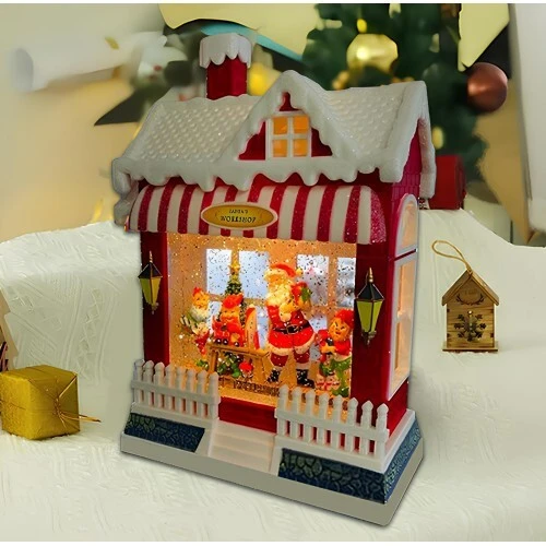 Yılbaşı Temalı Işıklı Müzikli Kar Küresi Ev Tasarımlı ürün görseli