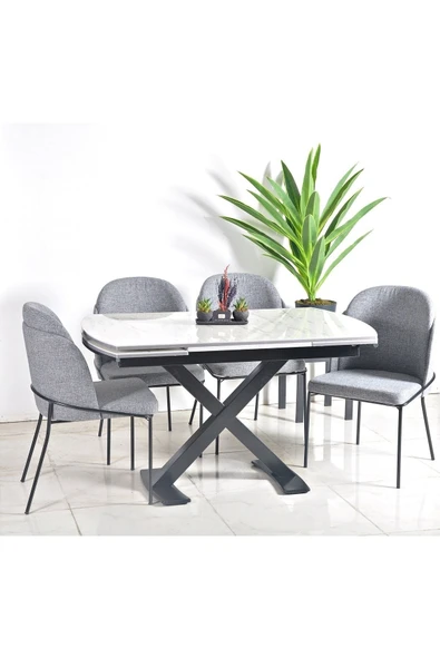 Kaktüs Avm Mutfak Masası Takımı 4 Kişilik Açılır Masa Yemek Masası Mutfak Sandalyesi Masa Sandalye Takımı ürün görseli