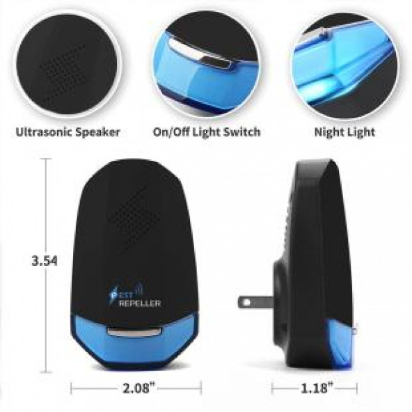 Ultrasonik Böcek Sinek Haşere Fare Kovucu Ses Cihaz Ev Yazlık Depo Ofis - 2