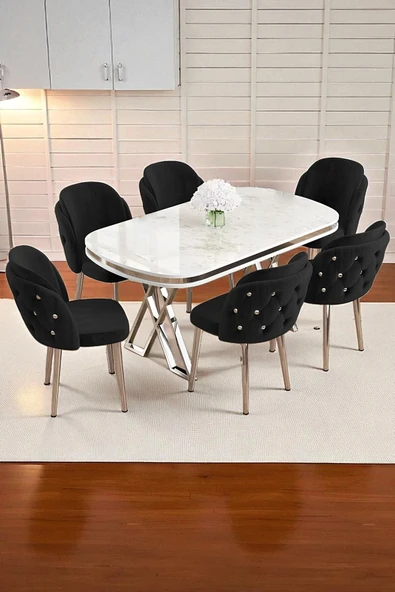 Kaktüs Avm 6'lı Mutfak Sandalyesi Salon Sandalyesi Yemek Odası Sandalyesi Papel Sandalye Baby Face ürün görseli