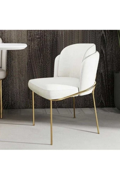 Kaktüs Avm 6'lı Gold Mutfak Sandalyesi Salon Sandalyesi Yemek Odası Sandalyesi 6 Adet Sandalye Baby Face - Resim 3