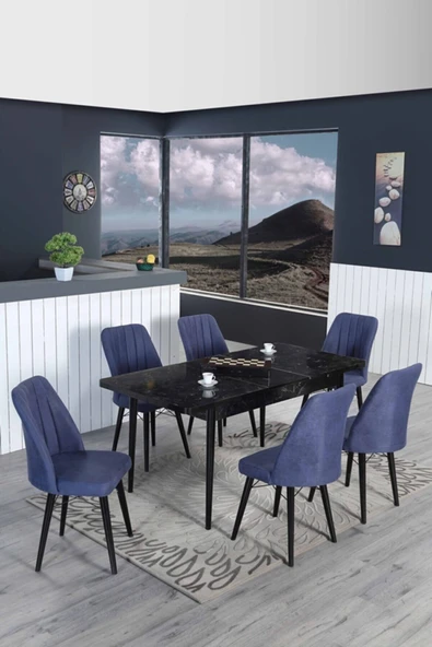 Kaktüs Avm 6 Kişilik Açılır Masa Sandalye Takımı Mutfak Masası ürün görseli