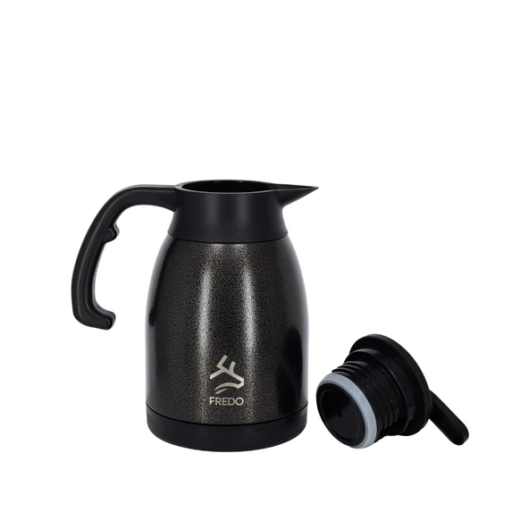 Big Therm 1.5 Lt Paslanmaz Çelik Benekli Siyah Çay Termosu, 24 Saat Soğuk, 12 Saat Sıcak Tutma - Resim 2