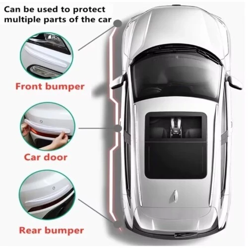 Araba Tampon Koruyucu Karbon Desenli Beyaz - Resim 2