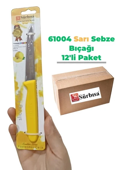 Sürbisa 61004 Sebze Bıçağı Sarı 1 Koli (12 adet) - 1
