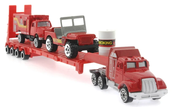 Die Cast Metal Tırlı ve Jeepli İtfaiye Seti - Resim 4