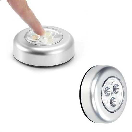 Kablosuz Spot Pilli Dokunmatik Led Lamba 3 Ledli Dolap Lambası - 6