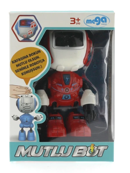 Dekoratif Sesli Işıklı Mini Sevimli Kırmızı Robot